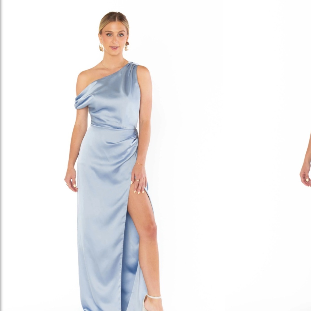 Show Me Your MuMu Blue One Shoulder Dress